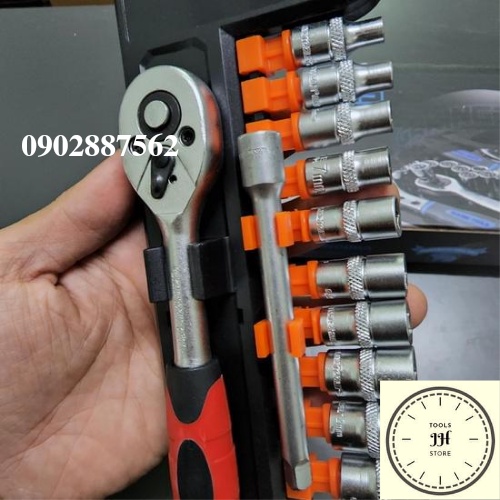 bộ tuýp khẩu 12 chi tiết kingtools hàng tiêu chuẩn đức (5-14mm)