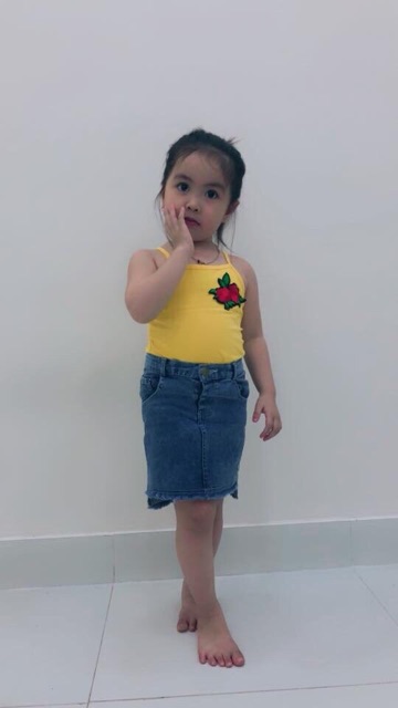 Áo bé gái 2 dây cotton 4 chiều