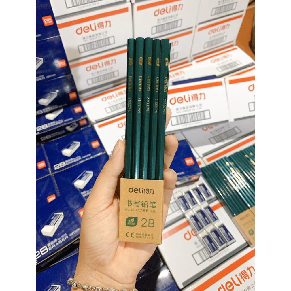 SET 10 - 30 BÚT CHÌ DELI 2B XANH