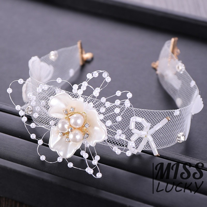 VN HANDMADE Vòng Cổ Ren Hoa Đính Ngọc Trai Sang Trọng Cho Nữ