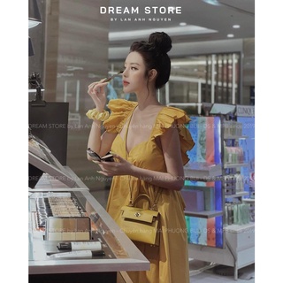 Váy nữ cánh tiên nơ lưng, váy lụa đi tiệc