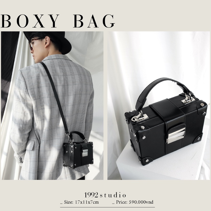 Túi xách nam nữ/ 1992 s t u d i o/ BOXY BAG/ phom hộp cá tính