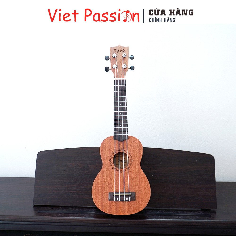 Đàn ukulele soprano gỗ mộc size 21 inch Tặng Giáo Trình