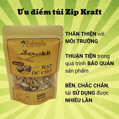 Hạt Óc Chó Tách Vỏ Cho Bé Ăn Dặm Nhân Sống Tươi Hữu Cơ Nếp Vàng Mỹ POLINUTS 200g 500g