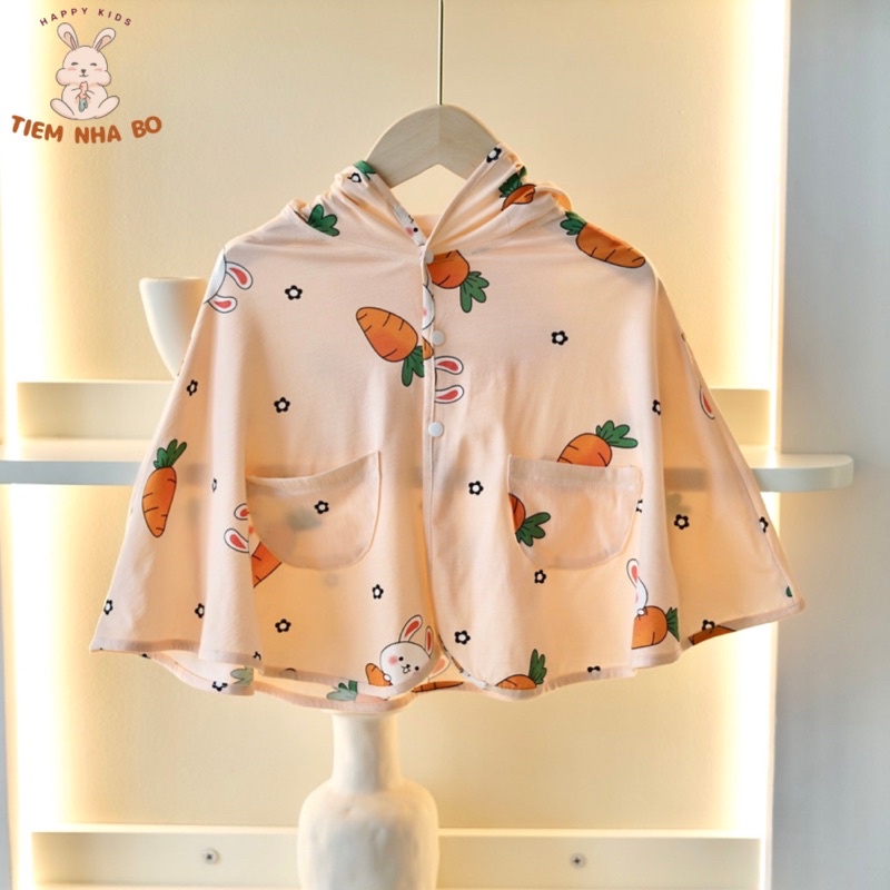 Áo choàng chống nắng cho bé chất liệu cotton cao cấp không kèm kính chắn Tiệm Nhà Bơ