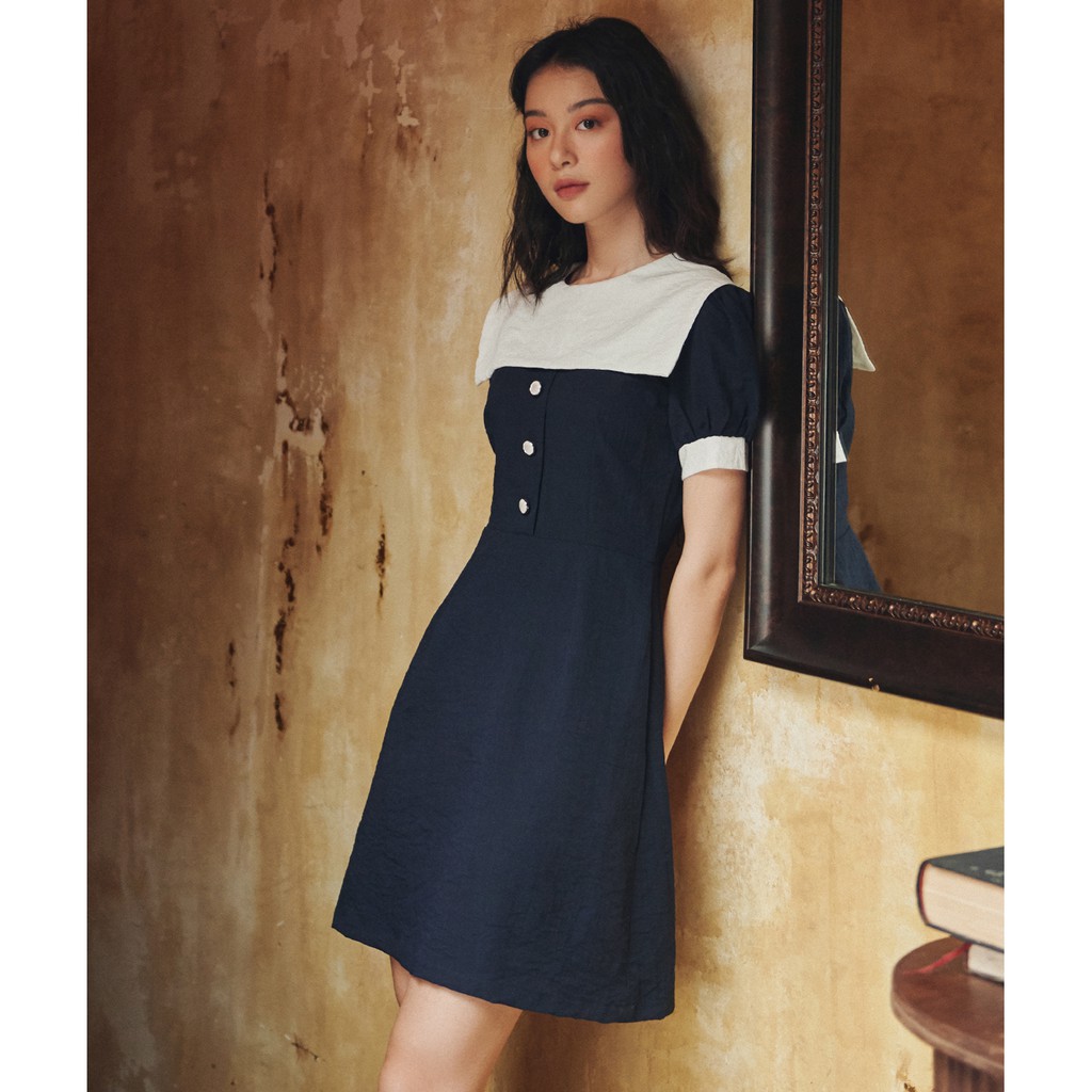 BLEUBIRD Váy linen thuỷ thủ AMY DRESS