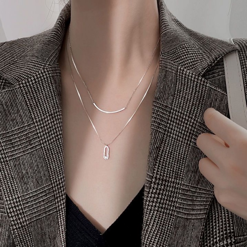 Vòng cổ Hai Lớp Không Phai Màu Thiết Kế Sang Trọng Thời Trang Cao Cấp Cho Nữ