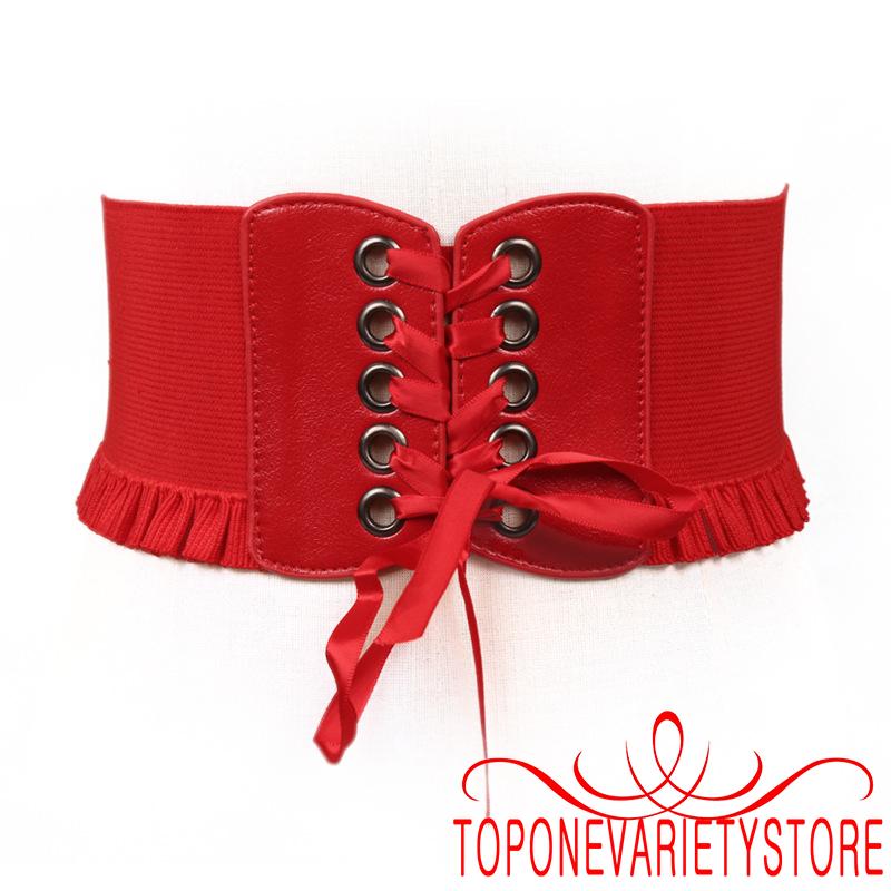 Đai nịt bụng dây buộc trước màu trơn co giãn cho nữ | BigBuy360 - bigbuy360.vn