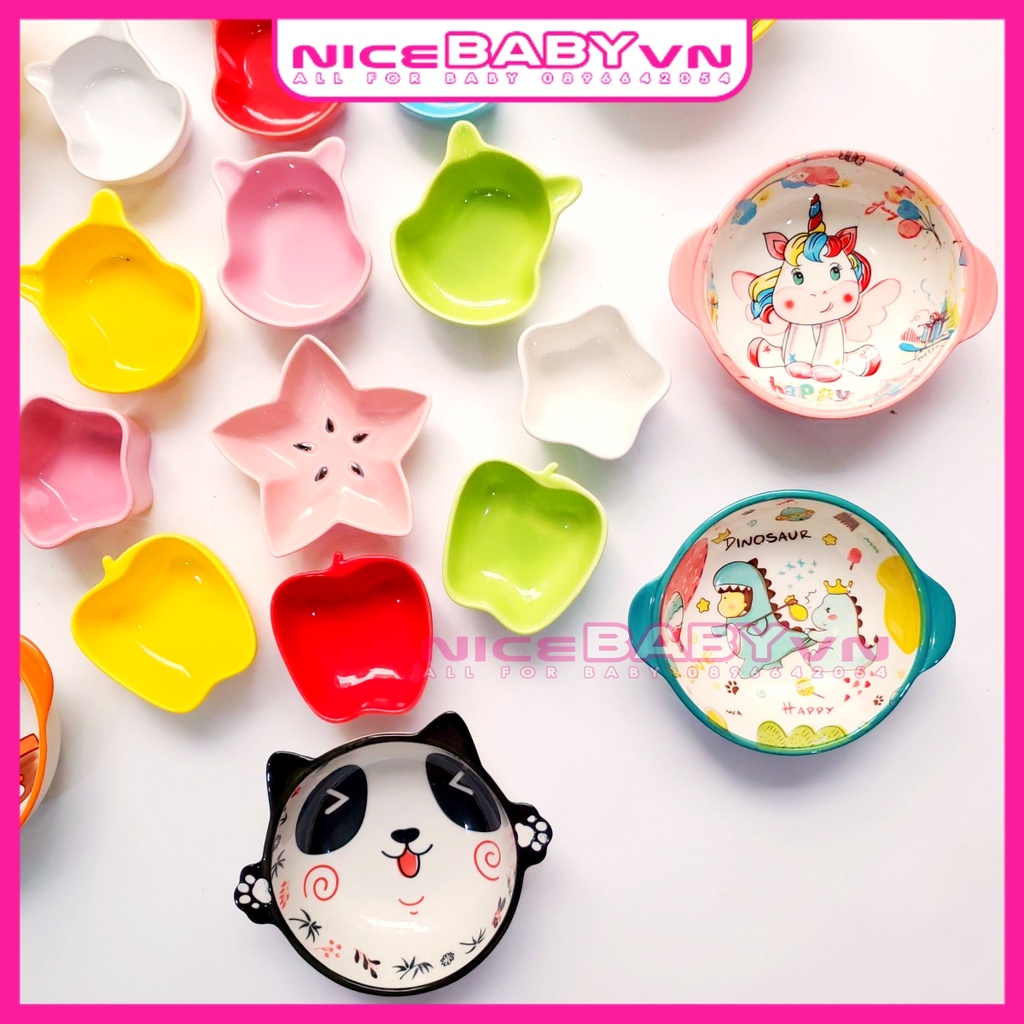Bát Ăn Dặm Gốm Sứ Đa Dạng Dễ Thương Cho Bé NiceBaByVn