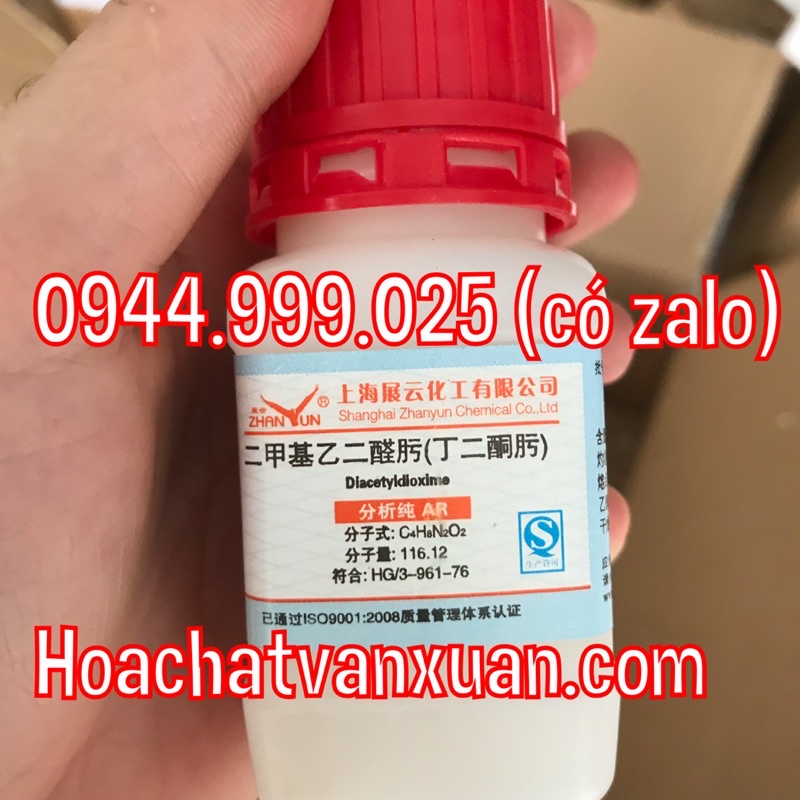Hoá chất Dimethylglyoxime DmgH2 CAS 95-45-4 C4H8N2O2 lọ 100g