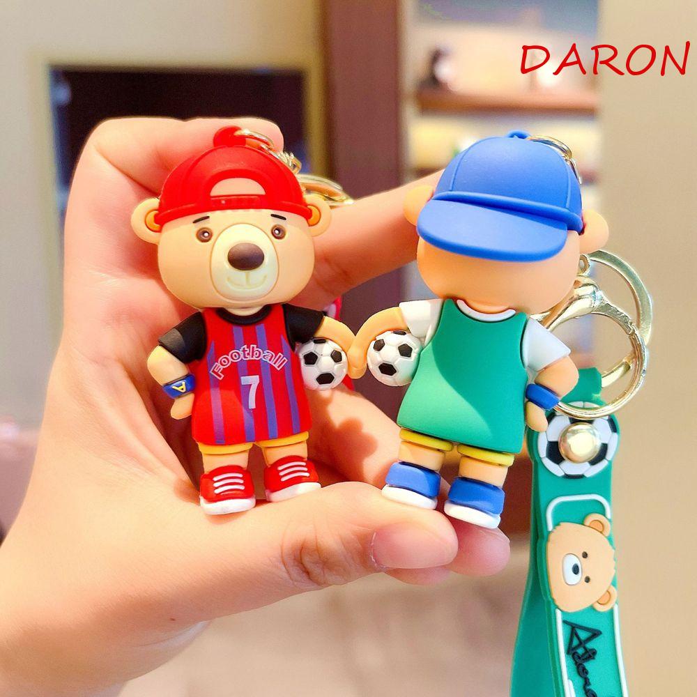 1 Móc Khóa Hình Gấu Và Bóng Đá Dễ Thương