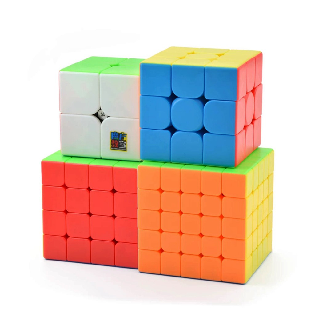 Combo Hộp 4 Rubik Stickerless 2x2 3x3 4x4 5x5 Siêu Xịn