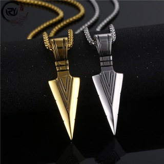 Vòng cổ Dài Màu Đen Nhám Phối Mặt Dây Hình Mũi Tên Phong Cách Punk Hip Hop Cho Cặp Đôi