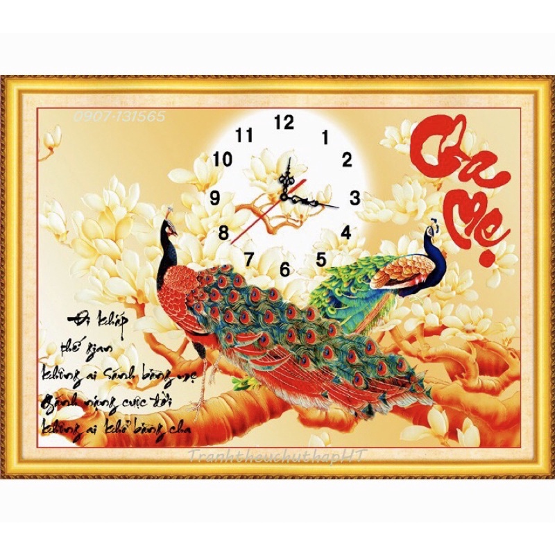 Tranh Đính Đá~Tranh Thêu Cha Mẹ Vs063(80*55),Lv3449(70*50)