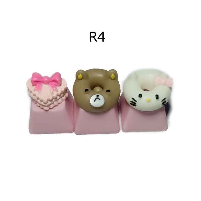 Nút bàn phím cơ R4 hình đồ ngọt màu hồng dễ thương