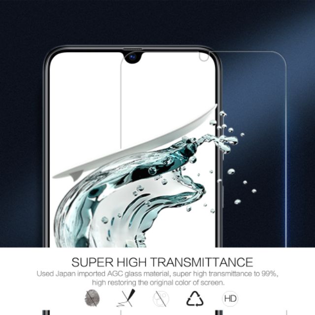 Kính cường lực Samsung Galaxy A70 trong suốt 9H / 2.5D / 0.2mm trơn mượt chống vân tay ( tặng keo mép )