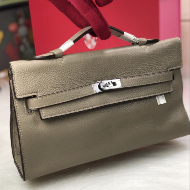 Hermès paris - CẦM TAY - da thật - - 3 màu - đen - bò - nude - size 25.5 👉👉có dây đeo chéo thay đổi, da thật mềm..