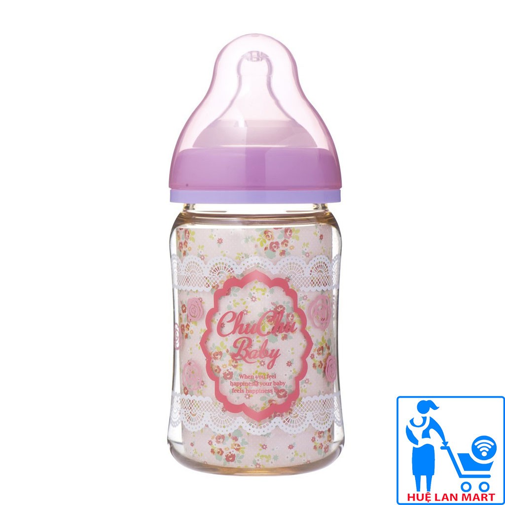 [CHÍNH HÃNG] Bình Sữa PPSU ChuChu Baby Cổ Rộng 160ml (Dành cho bé gái)