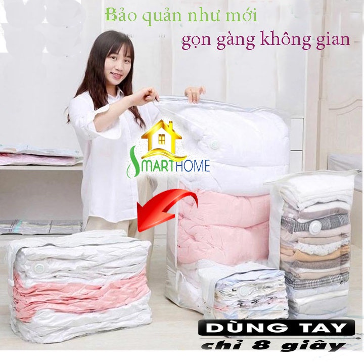 Túi hút chân không bảo quản đồ, chăn màn không cần dùng bơm sức chứa lớn
