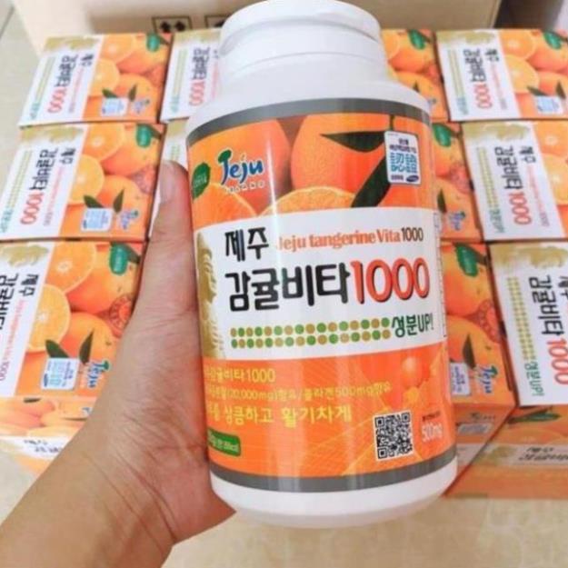 Viên ngậm bổ sung vitamin C tăng cường đề kháng và hệ miễn dịch JeJu Tangerine Vita 1000  500g