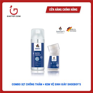 Combo Xịt chống thấm + Kem vệ sinh giày Shoeboy - Xịt nano chống thấm giày - Làm sạch giày Shoeboy's