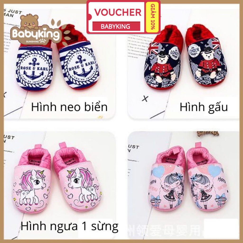 Giày tập đi giày sandal cho bé hình gấu/ hình neo biển/ hình ngựa 1 sừng mềm mại, thoáng khí và thoải mái,Aiueo Nhật Bản