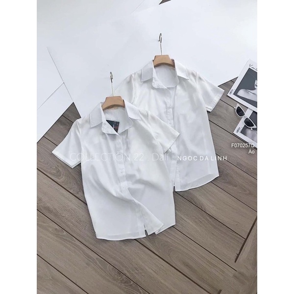 Áo sơ mi trắng cổ bẻ
