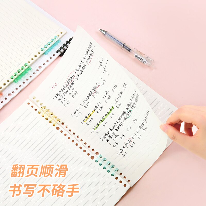 2 PCS Mini Plastic Colored 5-Hole Loose Leaf Pages Binder Coil Book Rings