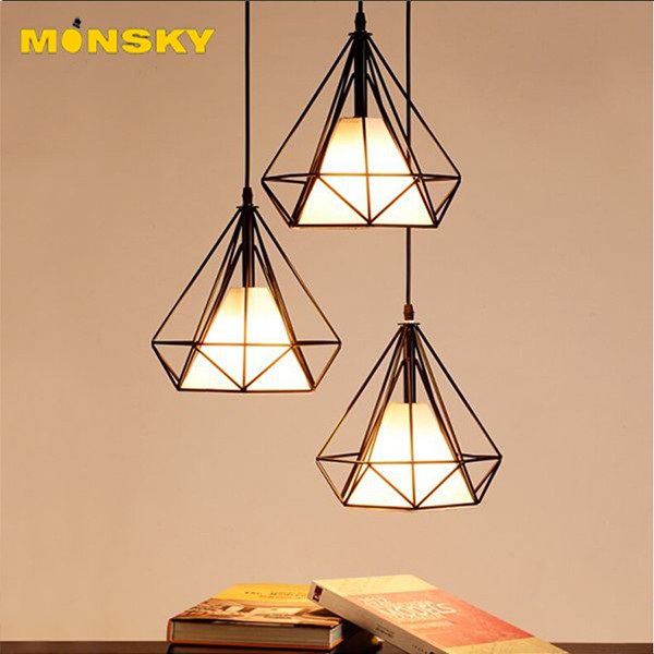 COMBO Bộ 3 Đèn thả MONSKY kim cương - Kèm bóng LED chuyên dụng