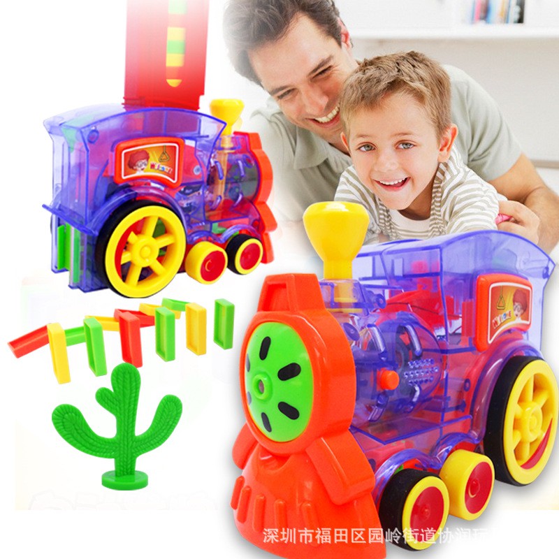 Xe Lửa Xếp Hình Domino  [HCM-GIÁ SỈ]  Tàu Hỏa xếp hình Domino, Có đèn, Âm Thanh, Chỉnh hướng, Bé vừa chơi vừa học.