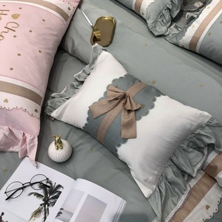 Bộ Chăn Ga Gối Lụa Cao Cấp Phối Bèo Xinh