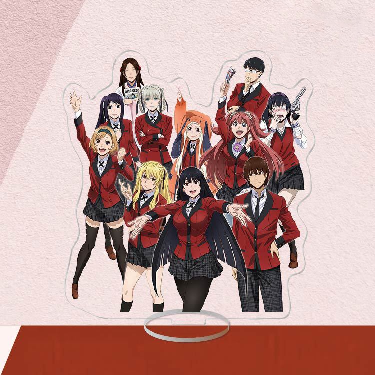 Standee IN HÌNH Kakegurui Học viện đỏ đen tượng acrylic anime mica chibi trưng bày