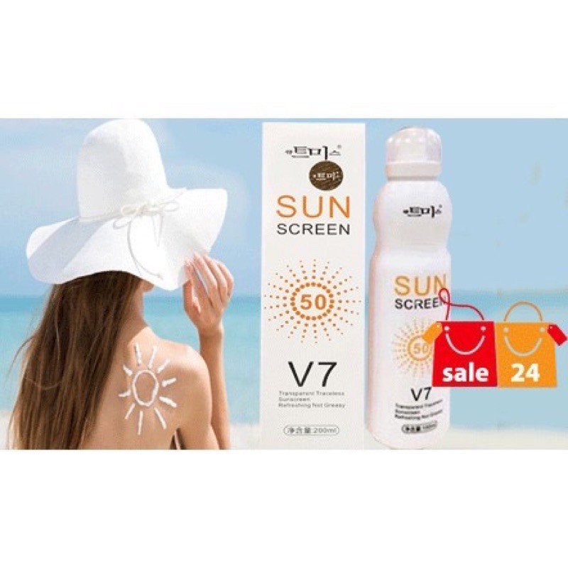 Xịt Chống Nắng, Xịt Nâng Tone Che Khuyết Điểm Sunscreen V7 Magic Flower 238ml Hàn Quốc Chính Hãng (HOT)