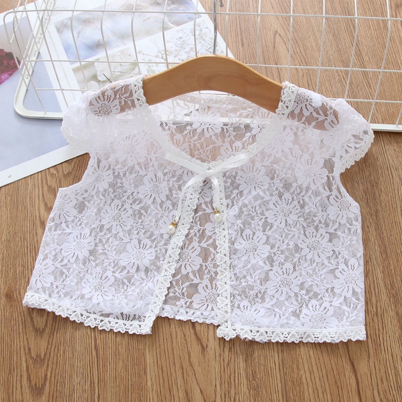 Áo Khoác Ren Mỏng Tay Dài Thời Trang Dành Cho Bé Gái