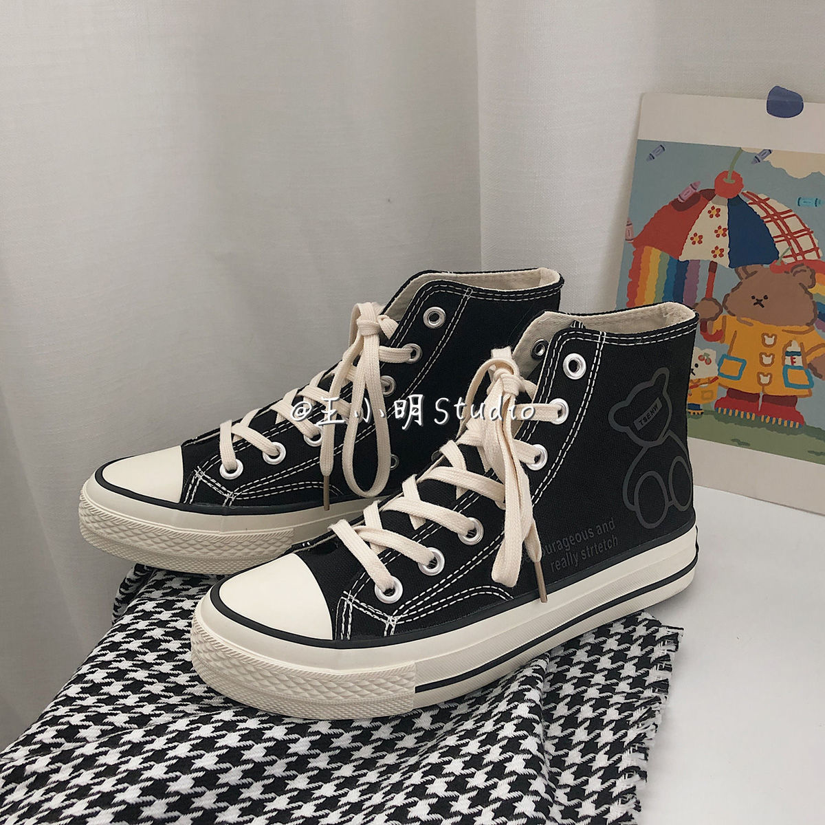 Giày Bata Canvas Cổ Cao Phong Cách Hàn Quốc Cho Nữ | BigBuy360 - bigbuy360.vn