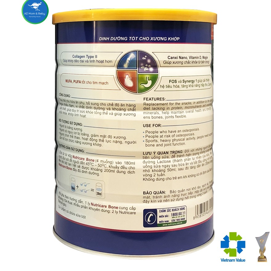 Sữa bột Nutricare Bone Mới phòng loãng xương cải thiện xương khớp (400g) | BigBuy360 - bigbuy360.vn