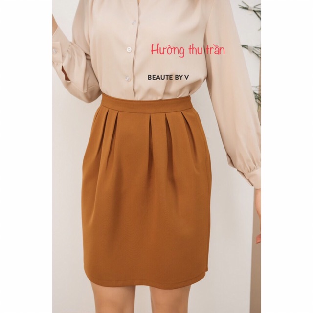 Chân váy công sở dáng suông xếp li | BigBuy360 - bigbuy360.vn
