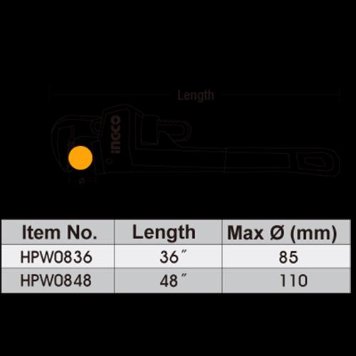 Mỏ lết Ingco HPW0836