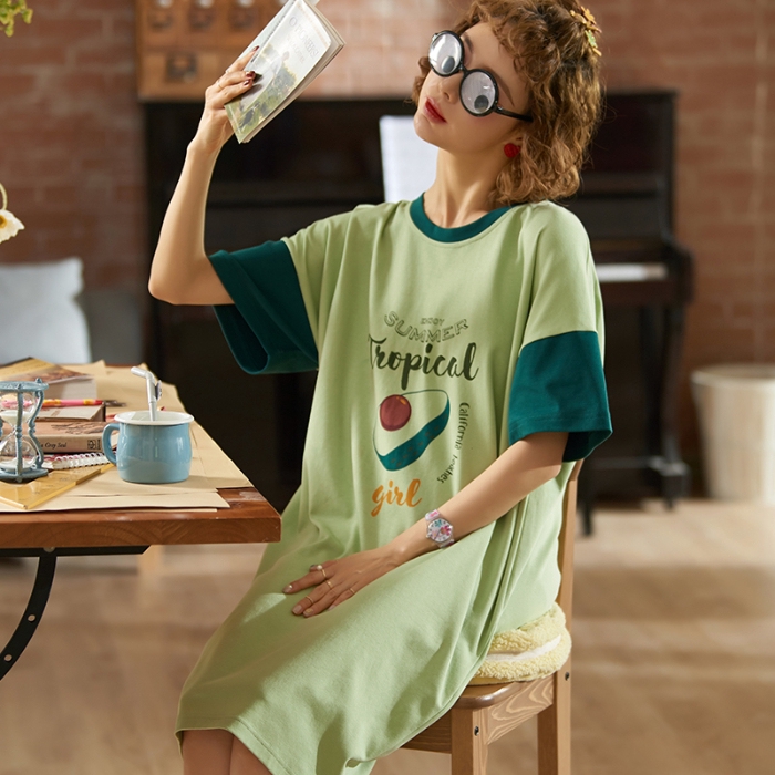 Đầm Ngủ Cotton Dáng Rộng Plus Size In Họa Tiết Quả Bơ Dễ Thương Cho Nữ | BigBuy360 - bigbuy360.vn