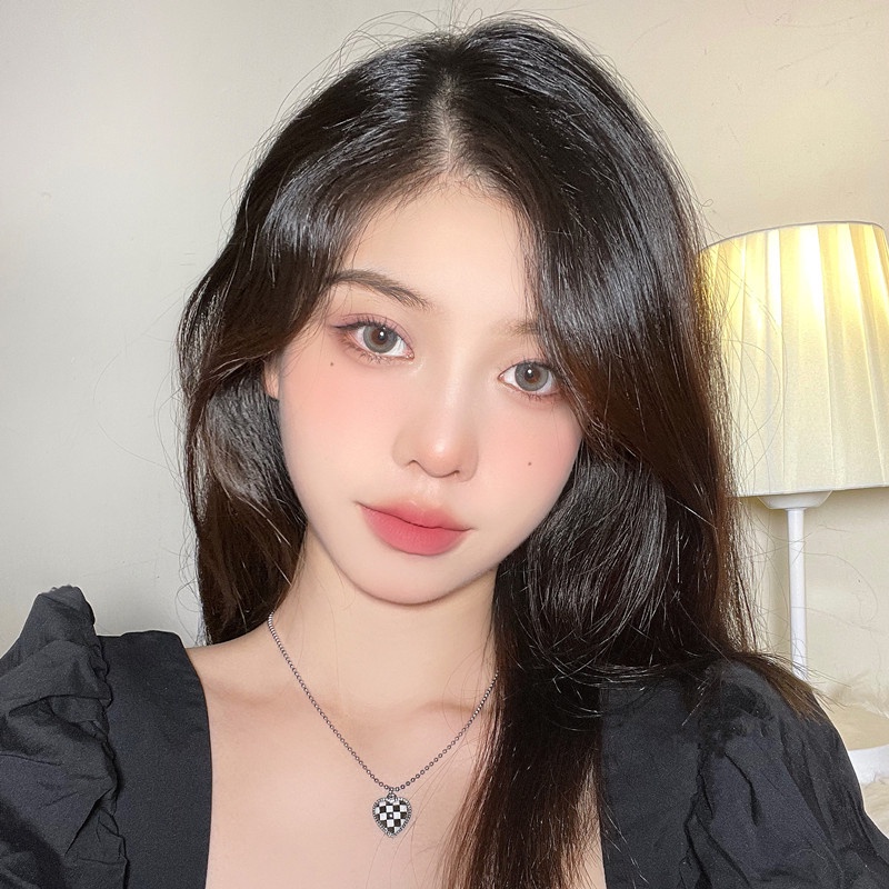 Vòng cổ thép titan mặt hình trái tim phong cách hip hop hàn quốc đơn giản trẻ trung