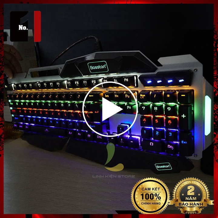 Bàn Phím Cơ LED Gaming Máy Vi Tính Bosston 915 Bàn Phím Game Thủ Chuyên Game Laptop Pc Có Dây
