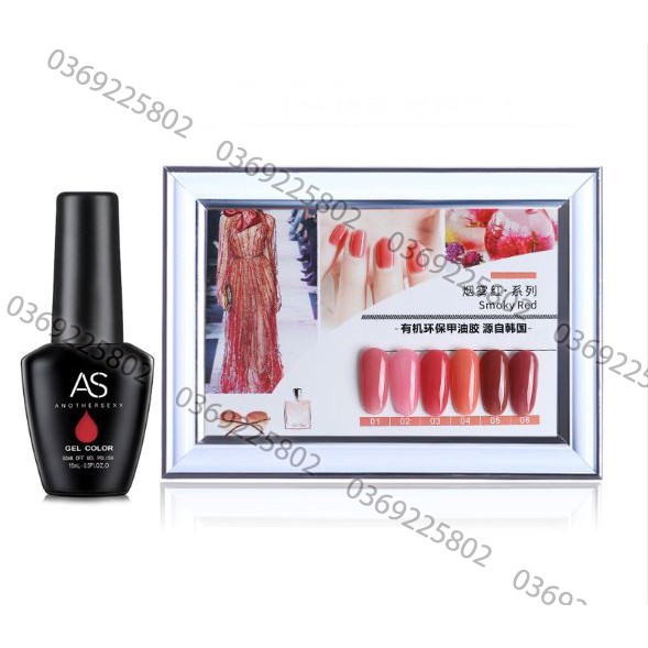 Sơn móng gel AS Smokey Red WH chọn lẻ 6 màu