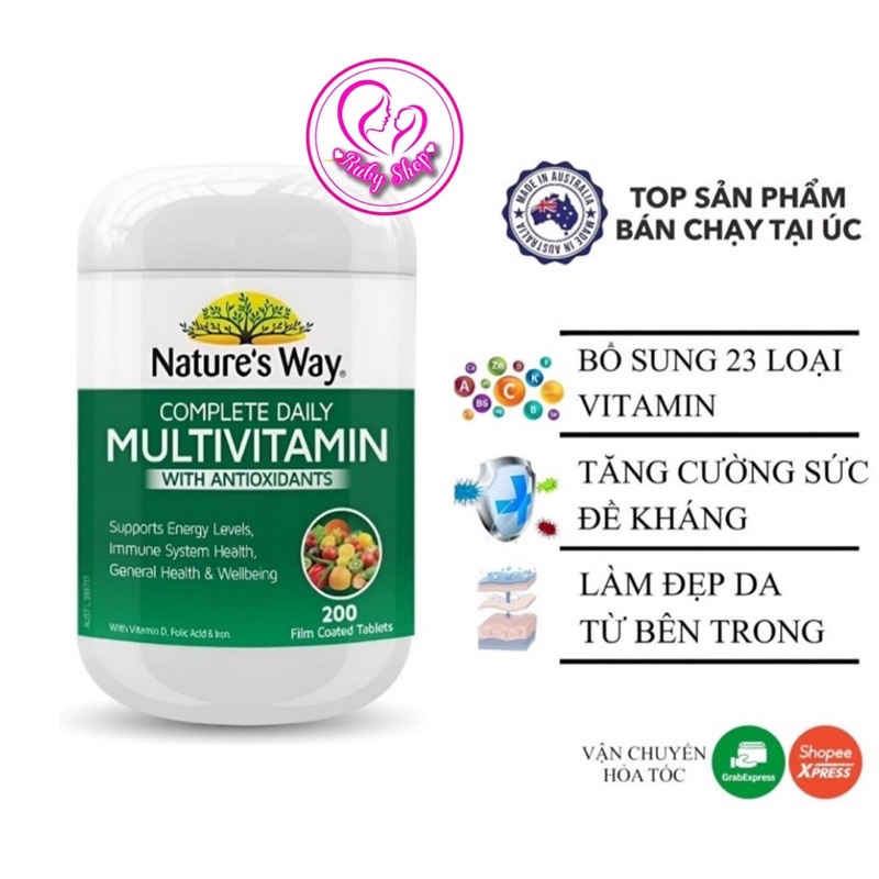 Viên vitamin tổng hợp tảo xoắn Nature ‘s Way của Úc hộp 200 viên