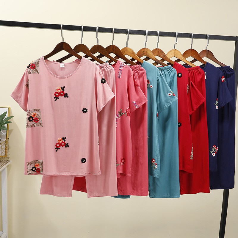 Set đồ ngủ cotton ngắn tay có mũ trùm đầu thời trang mới cho nữ