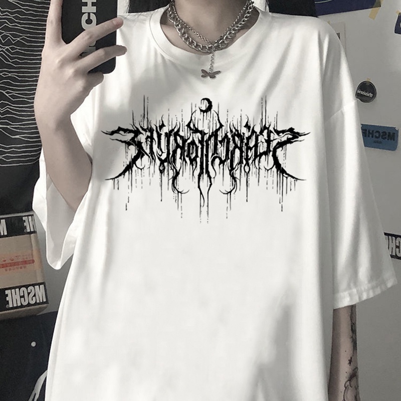 Áo thun tay ngắn in họa tiết anime phong cách retro Hàn Quốc cho nữ