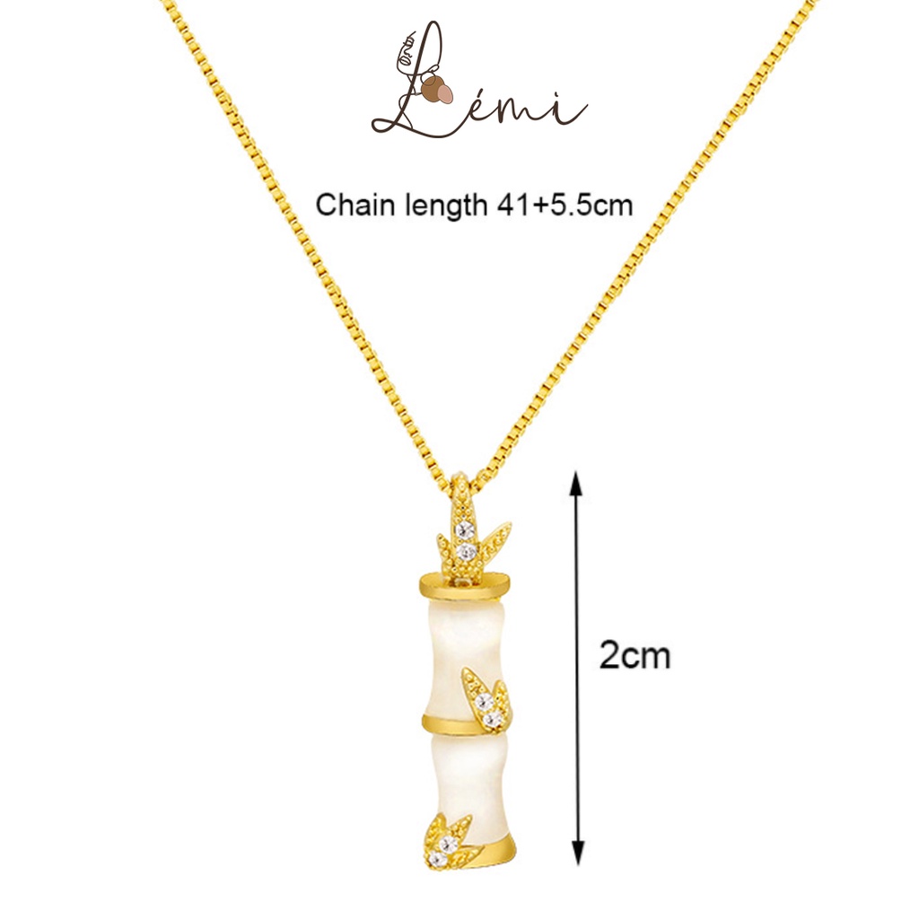 Dây chuyền nữ thép titan mặt hình đốt tre không rỉ độc đáo sang trọng, Lémi accessories