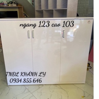 Tủ giày dép nhựa 3 cánh ngang 123 cao 103 màu trắng (TPHCM)