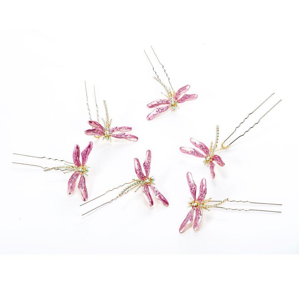 Trâm Cài Tóc Hình Chuồn Chuồn Tráng Men Thanh Lịch Cho Cô Dâu