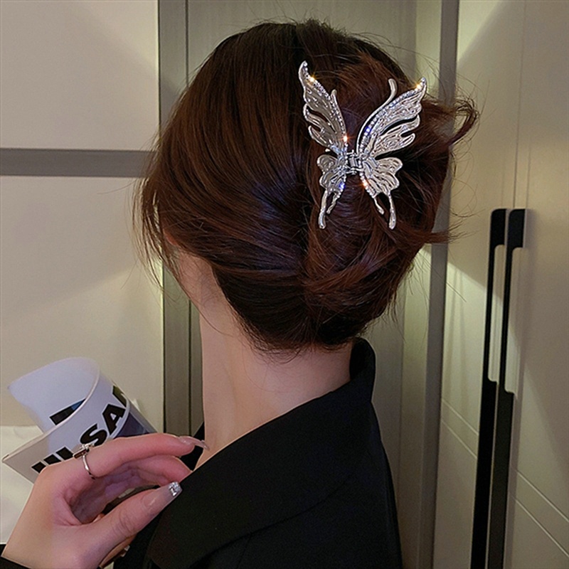 Kẹp Tóc Hình Bướm Màu Vàng / Bạc Thời Trang Cho Nữ