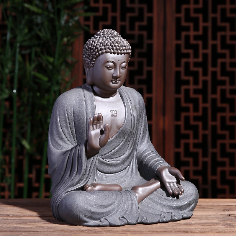 Tượng Như Lai Phật Tổ cỡ lớn- Tượng Phật Thích ca Gốm tử sa cao cấp trang trí không gian thiền tịnh đền chùa